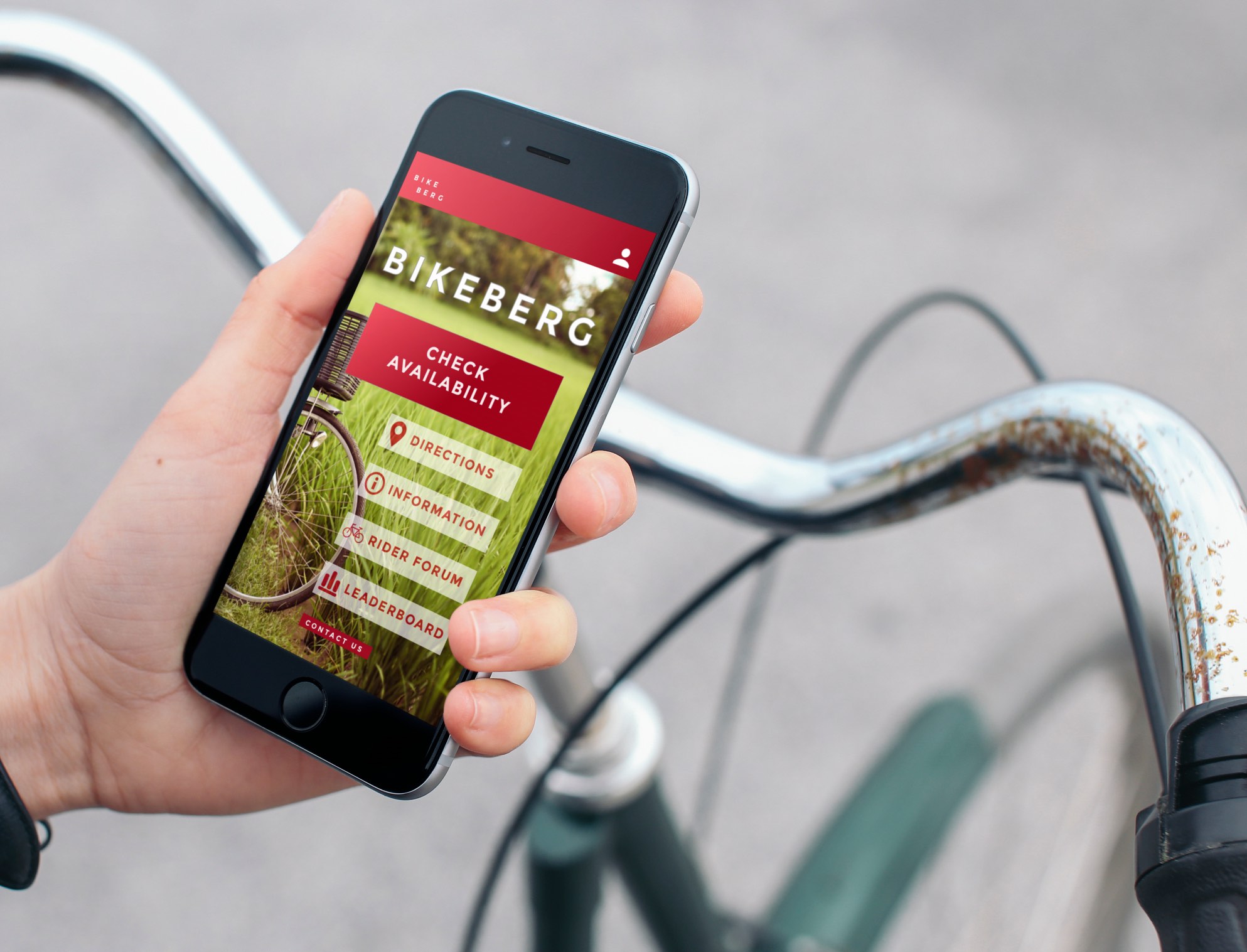 mockup of bikeberg app