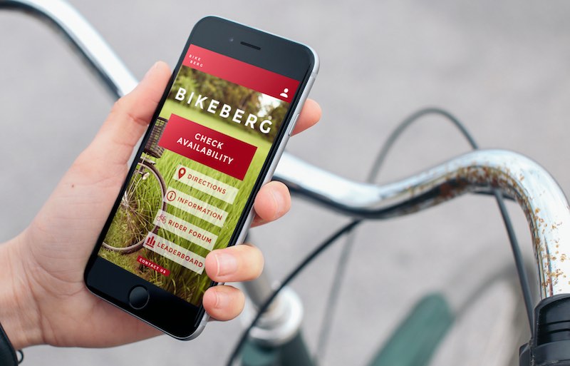 mockup of bikeberg app